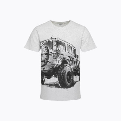Męski T-shirt jasnoszary "4x4"