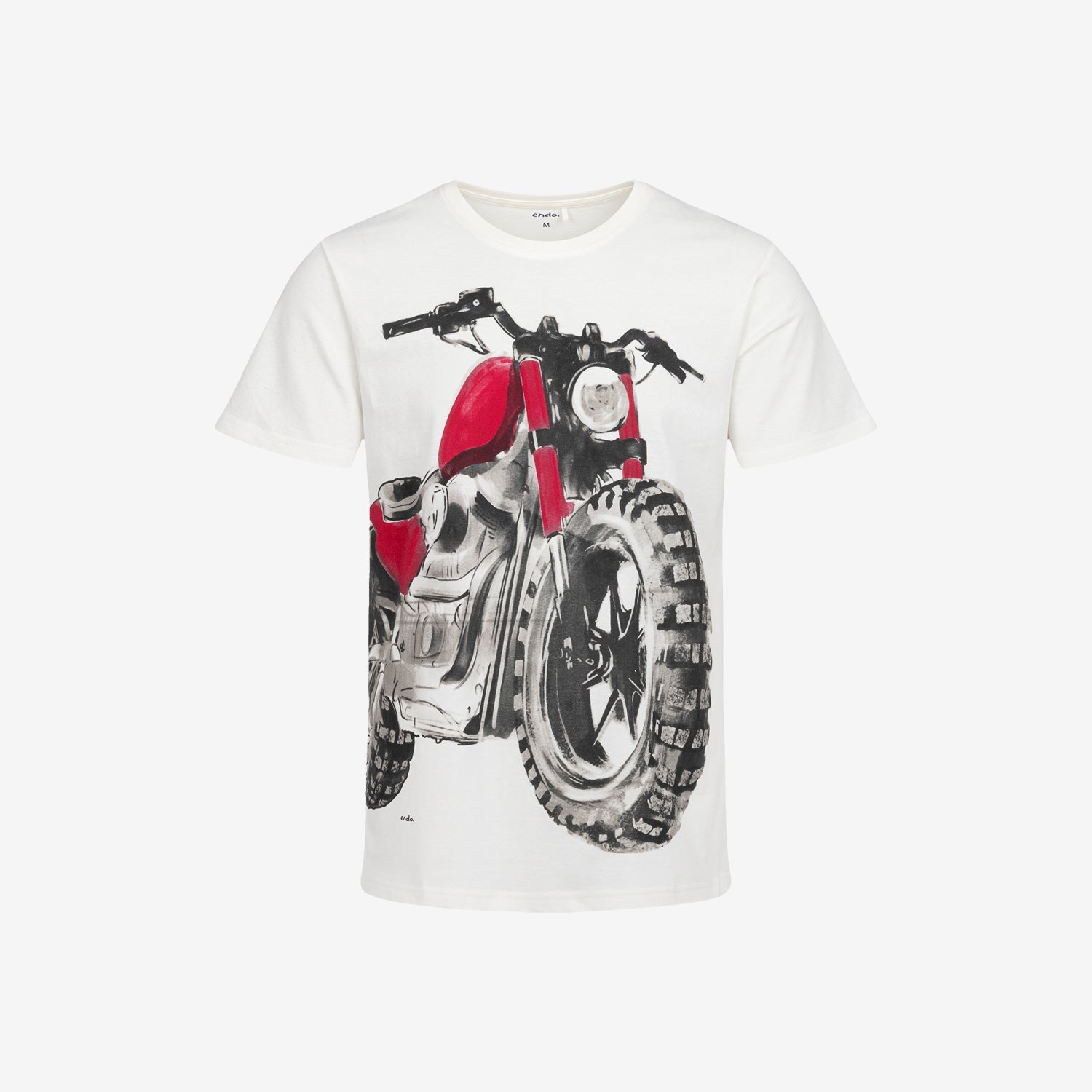 Men's short-sleeved motorcycle t-shirt, white