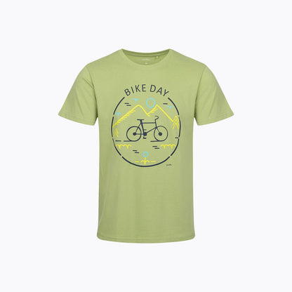 T-shirt męski z krótkim rękawem seledynowy bike day