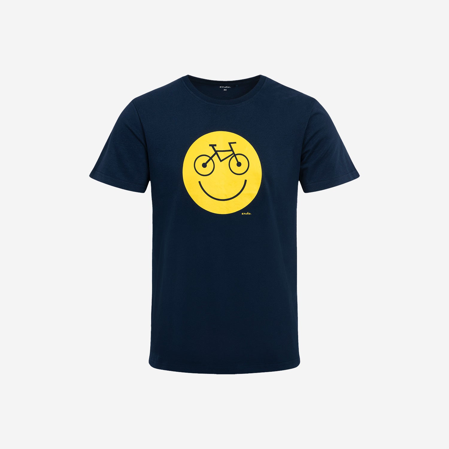 Męski t-shirt z krótkim rękawem, z emotikonem, granatowy
