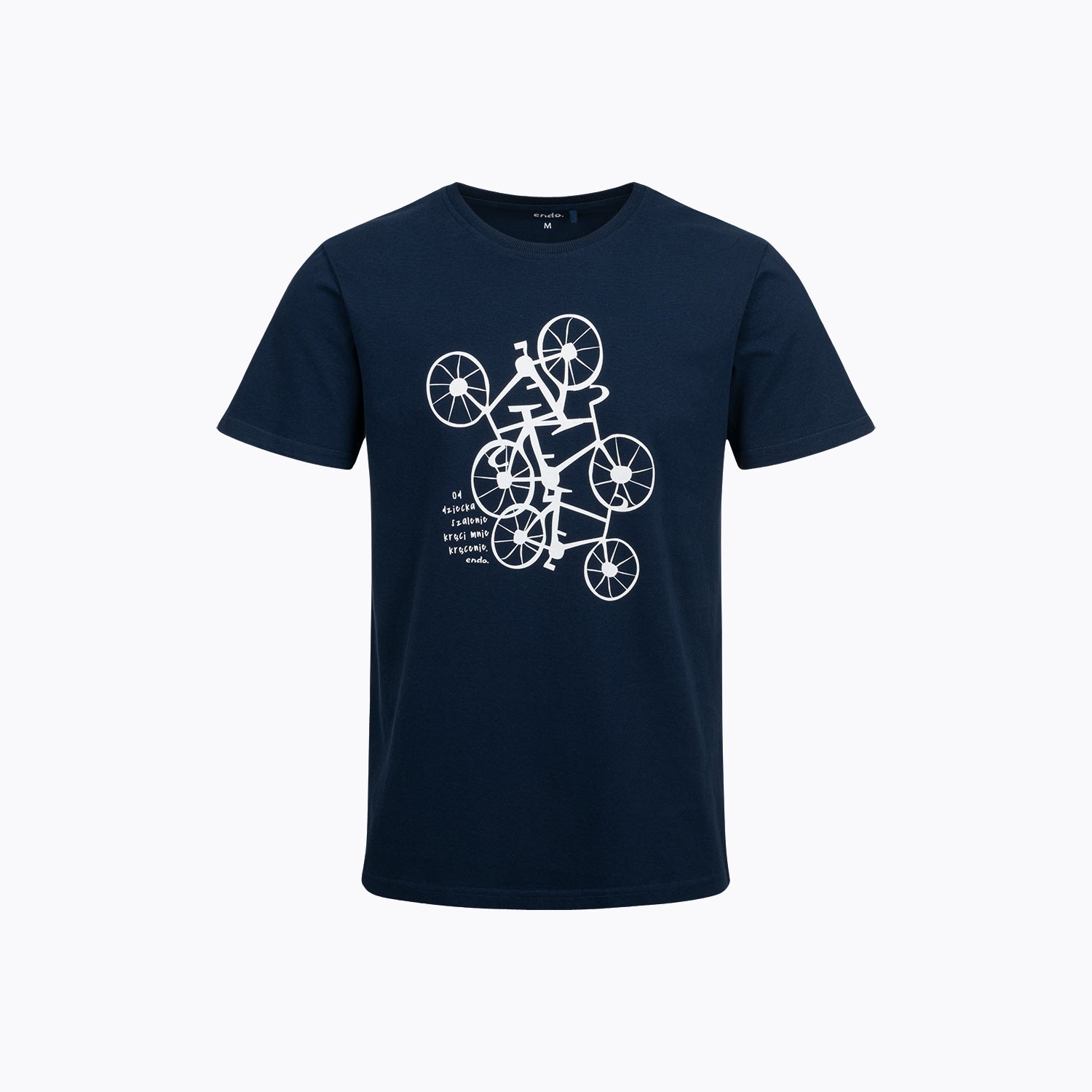 Męski t-shirt z krótkim rękawem, z rowerami, granatowy