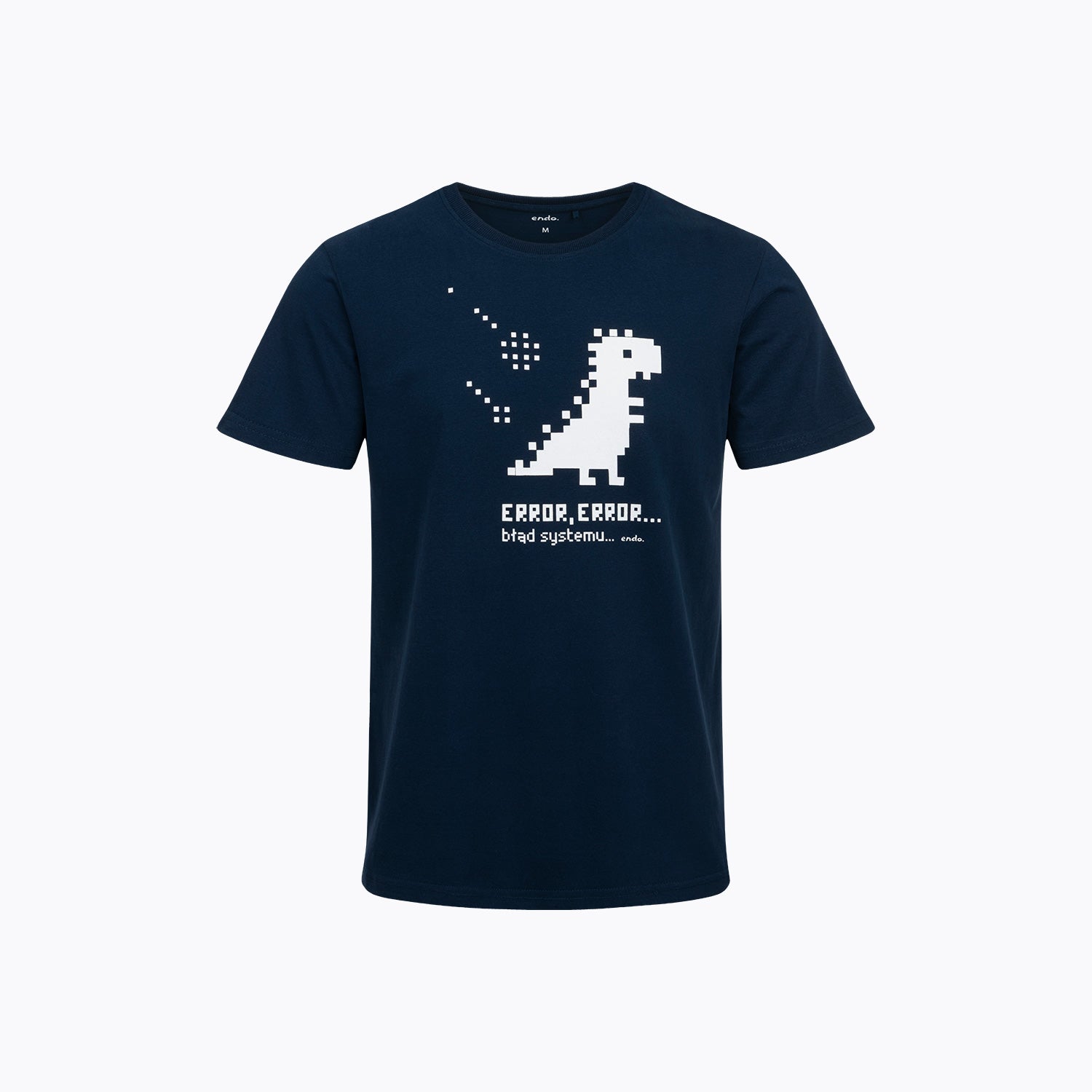 T-shirt męski z krótkim rękawem granatowy error