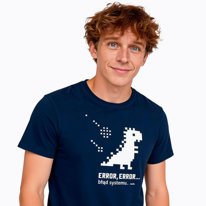 Męski T-shirt z krótkim rękawem granatowy "error"