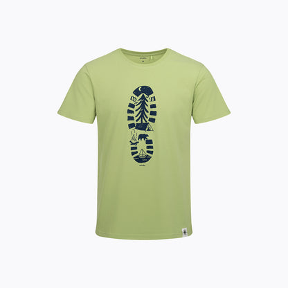 Męski t-shirt z krótkim rękawem, z traperem, zielony