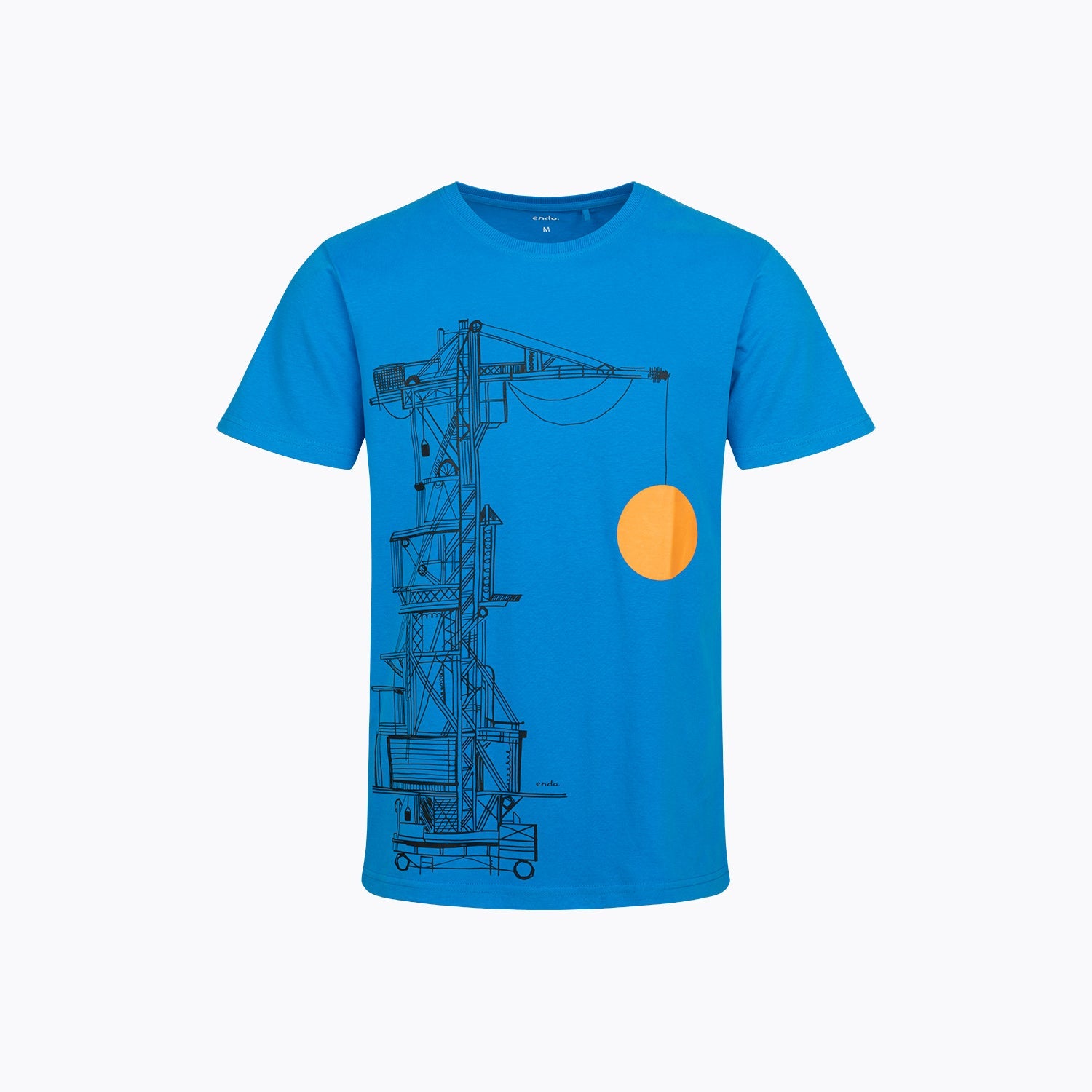 T-shirt męski niebieski żóraw portowy