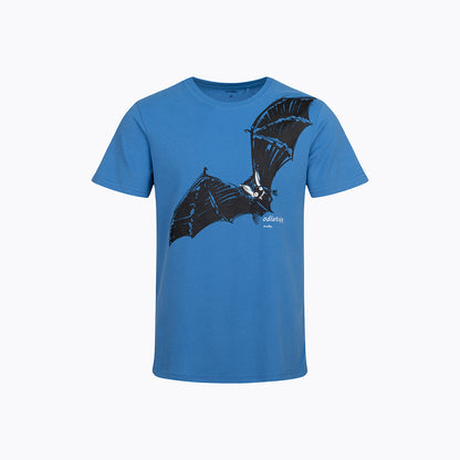 Męska piżama z krótkim rękawem, z nietoperzem, niebieska