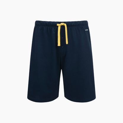 Męska piżama z krótkim rękawem, z wilkiem, granatowa