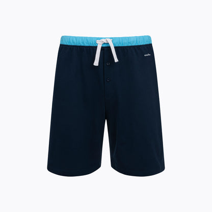 Męska piżama z krótkim rękawem, z Układem Słonecznym, granatowa