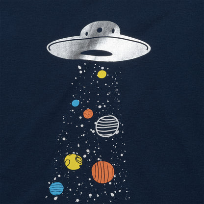 Męska piżama z krótkim rękawem, z Układem Słonecznym, granatowa