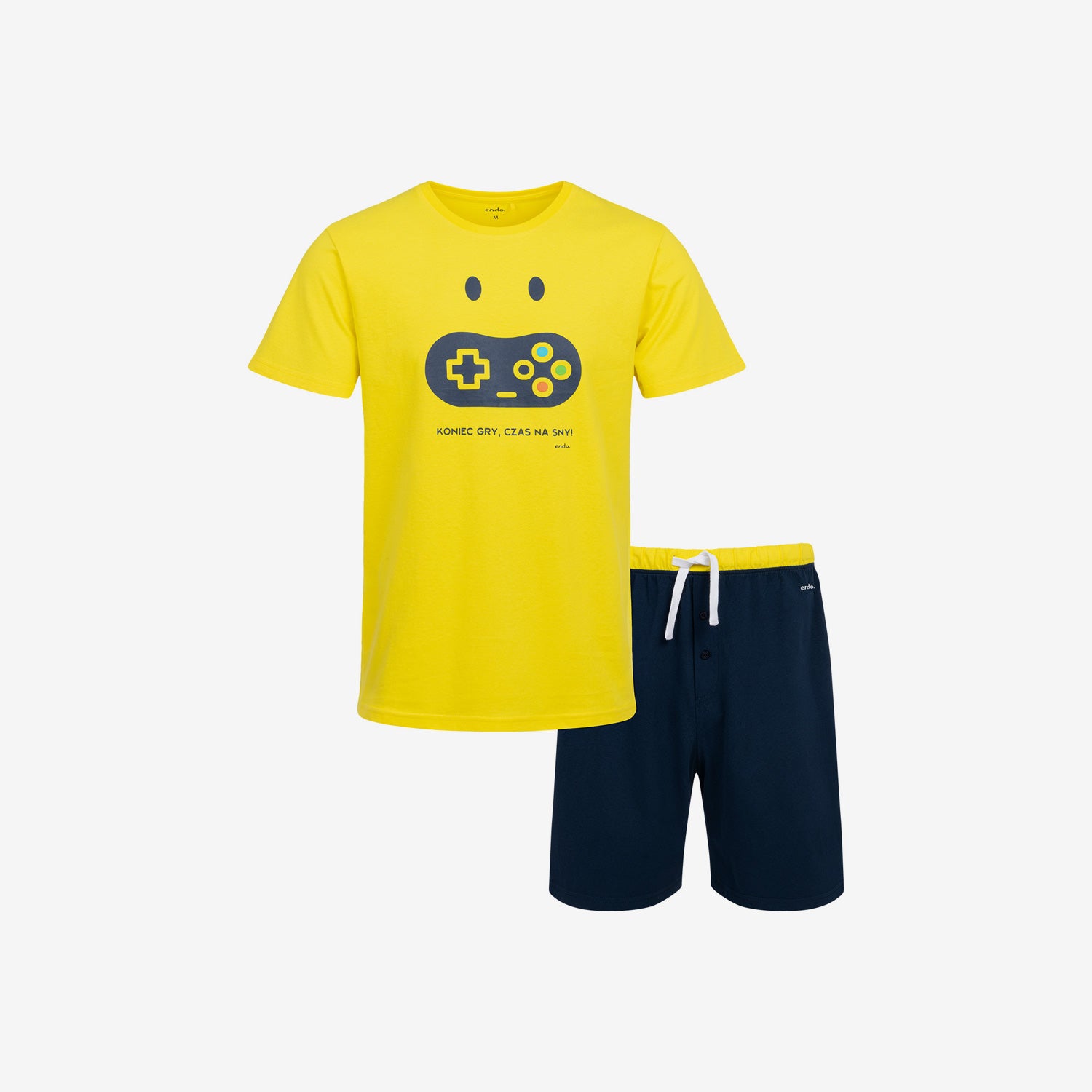 Men's Short Sleeve Gaming Pajamas, Yellow