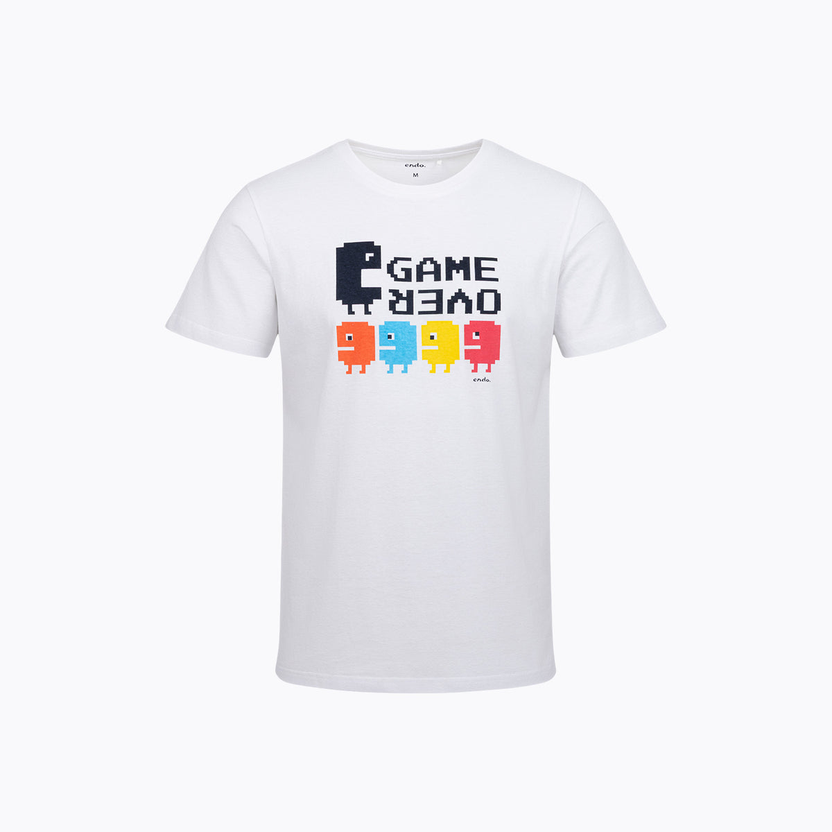 Męski t-shirt z krótkim rękawem, biały z motywem gier