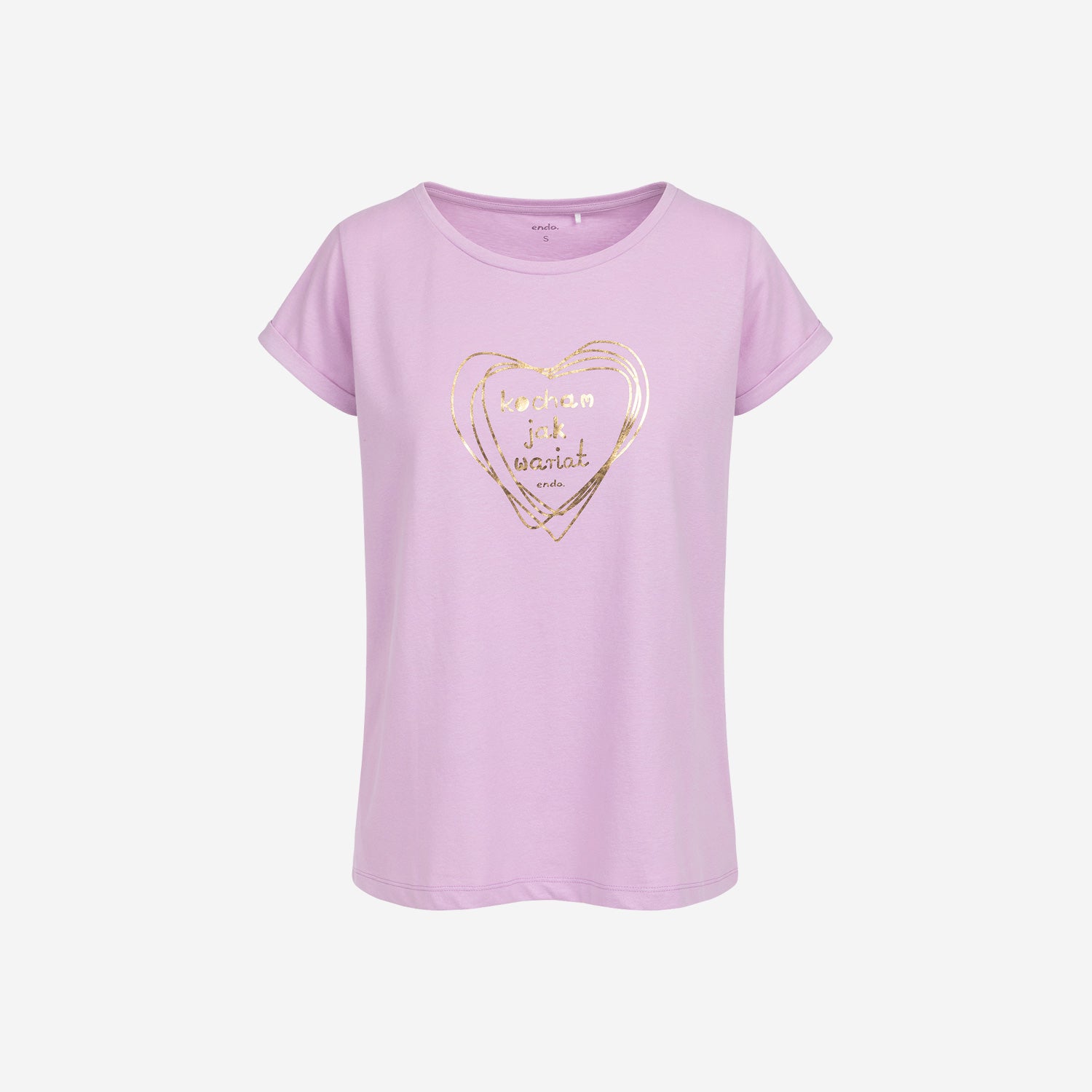 Damski t-shirt z krótkim rękawem, z napisem kocham jak wariat