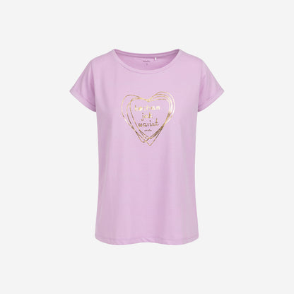 Damski t-shirt z krótkim rękawem, z napisem kocham jak wariat