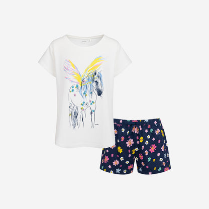 Women's short-sleeved pegasus pajama, white