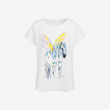 Women's short-sleeved pegasus pajama, white