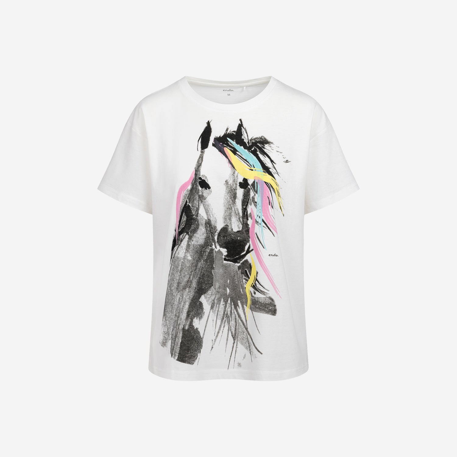 Damski t-shirt z krótkim rękawem, z koniem