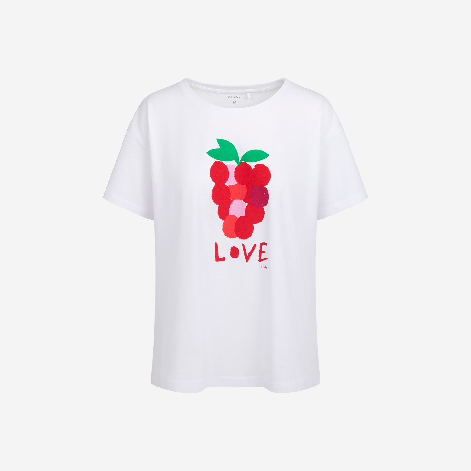 Women's short-sleeved raspberry t-shirt, white