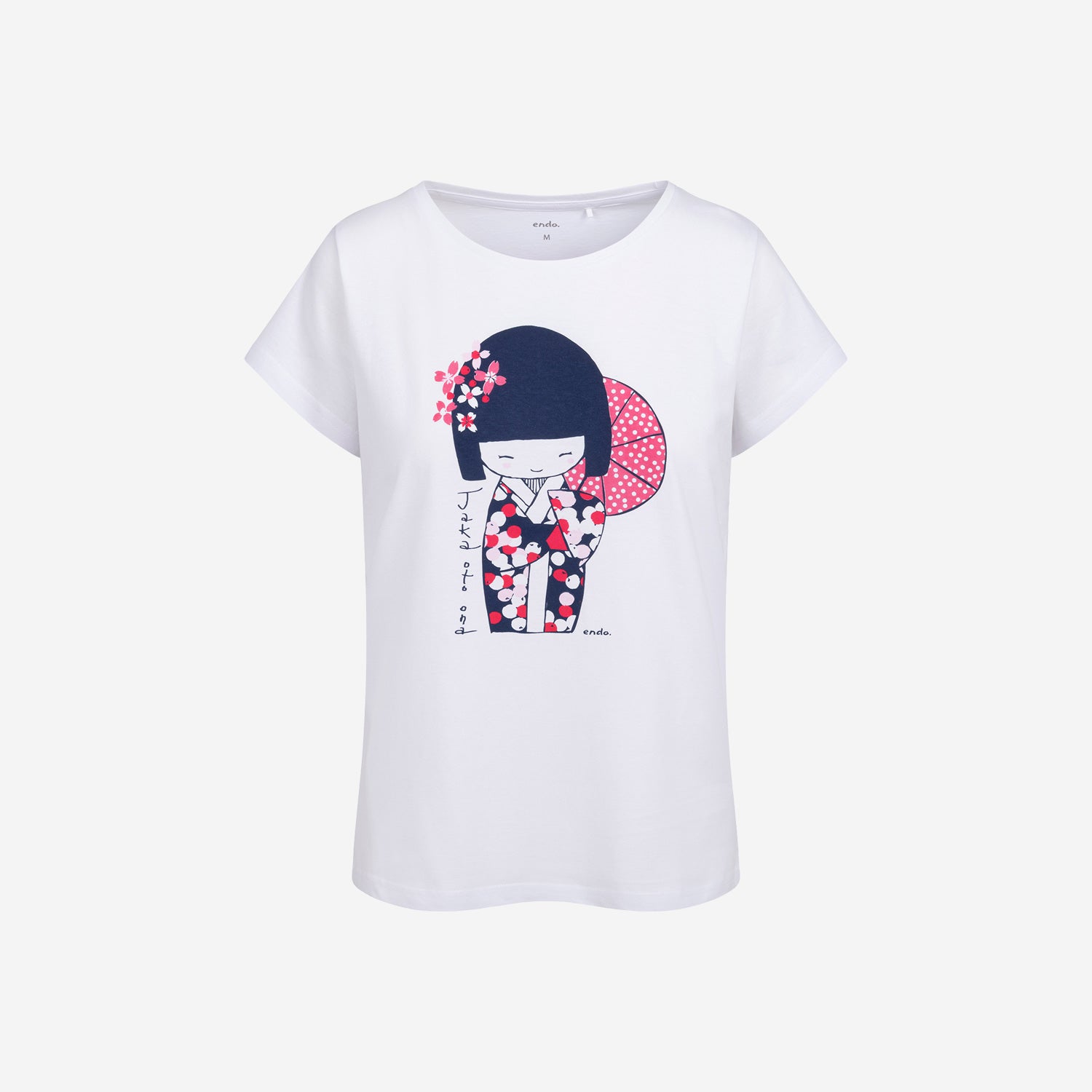 Women's short-sleeved geisha t-shirt, white