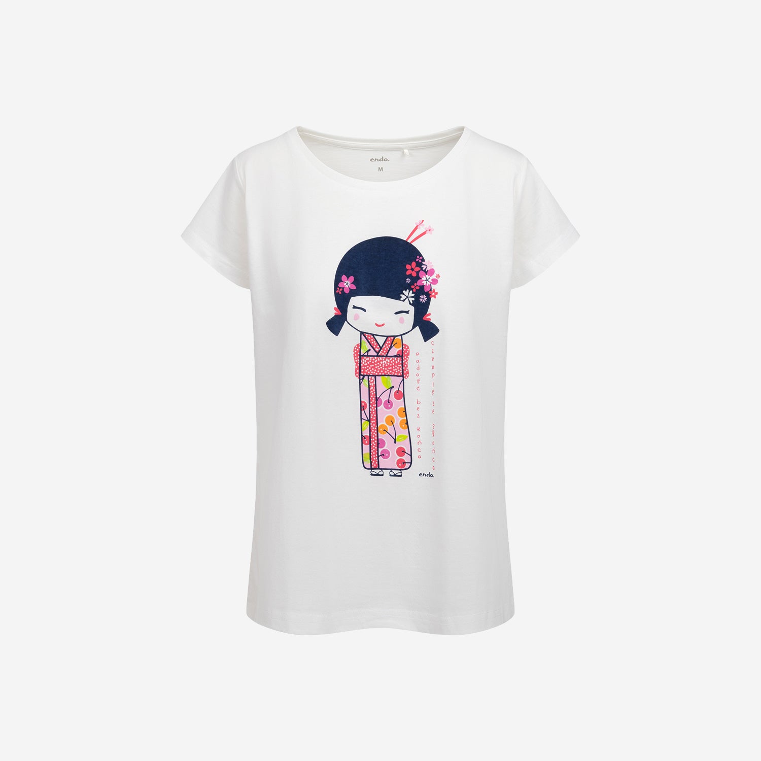 Women's short-sleeved geisha pajama set, white