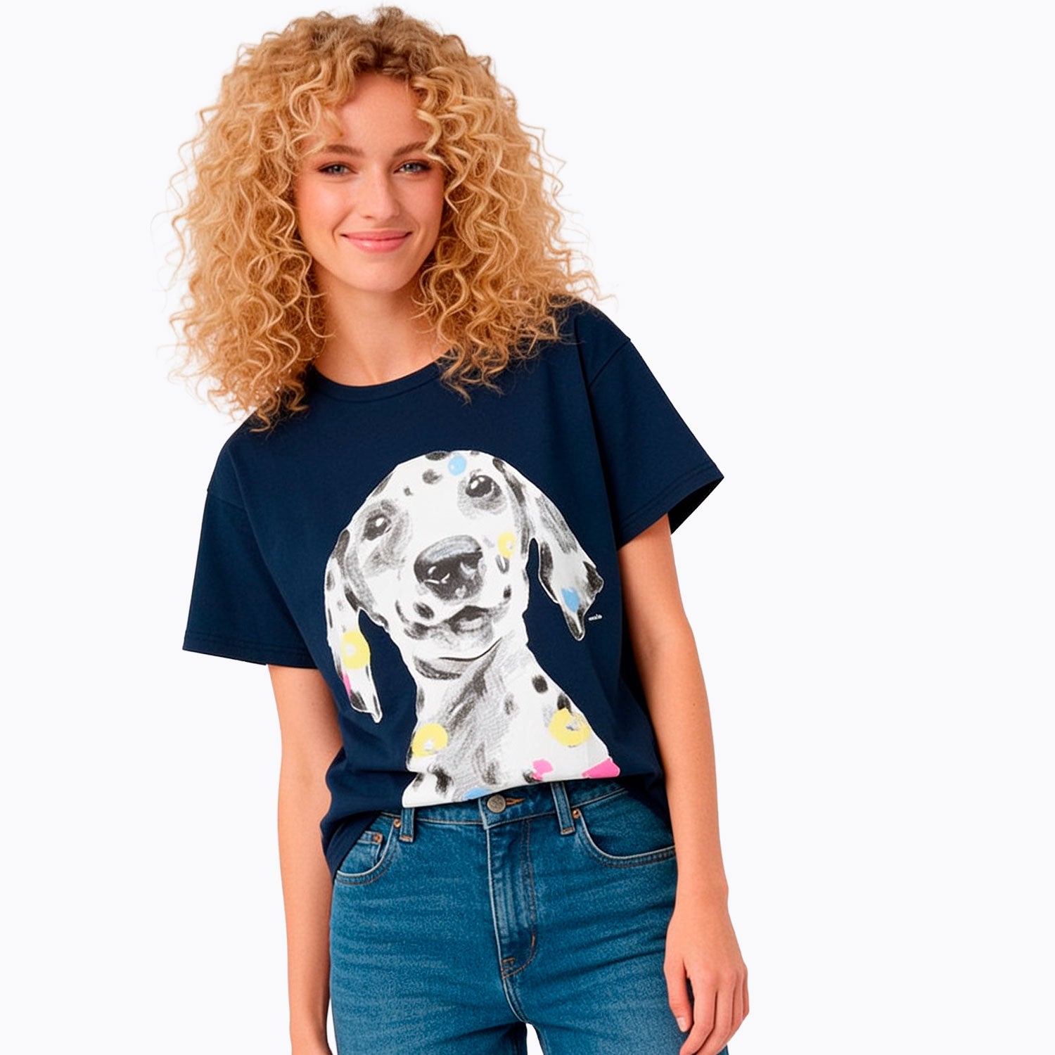 Damski T-shirt granatowy "dalmatyńczyk"