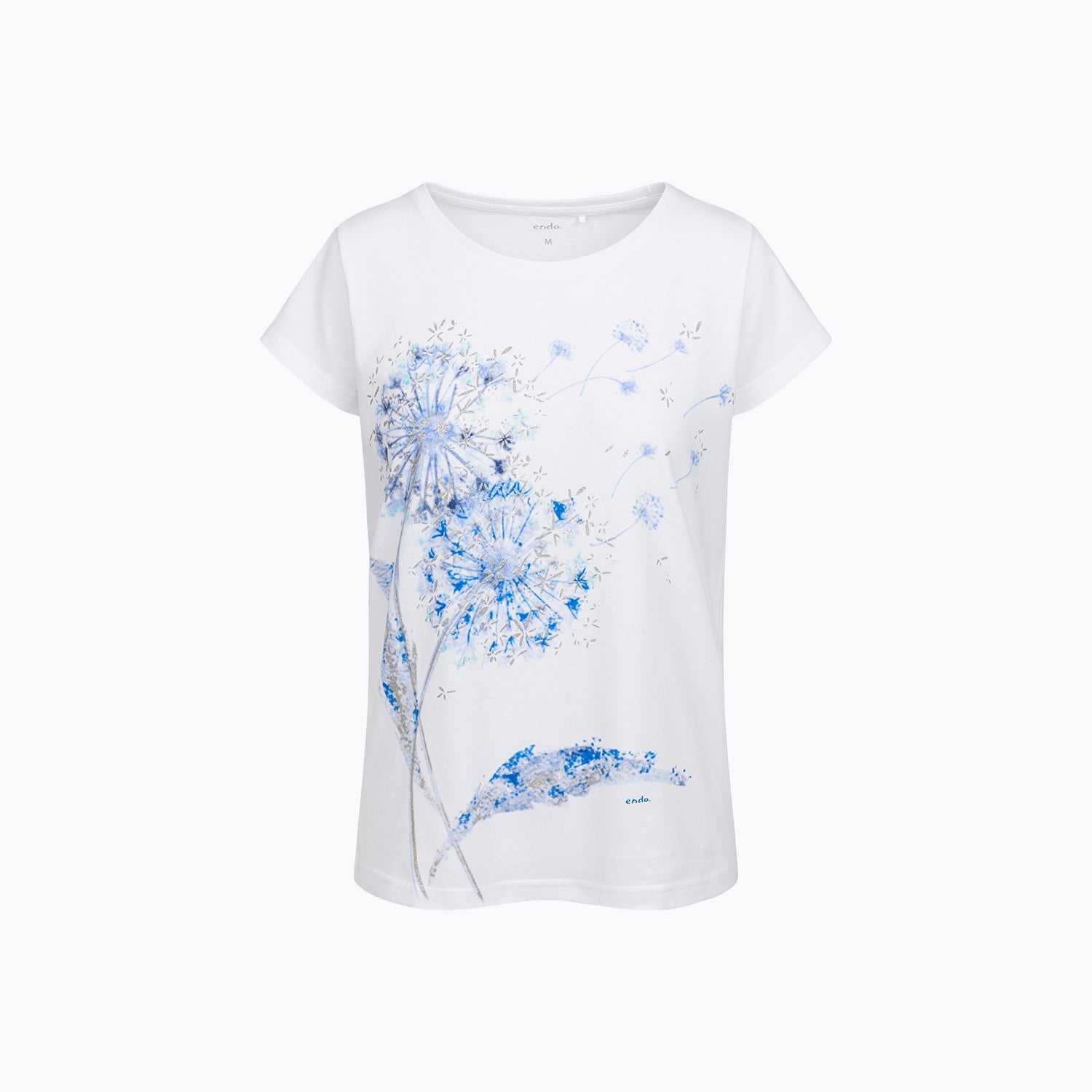 T-shirt damski biały dmuchawce