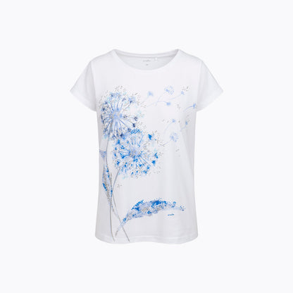 T-shirt damski biały dmuchawce