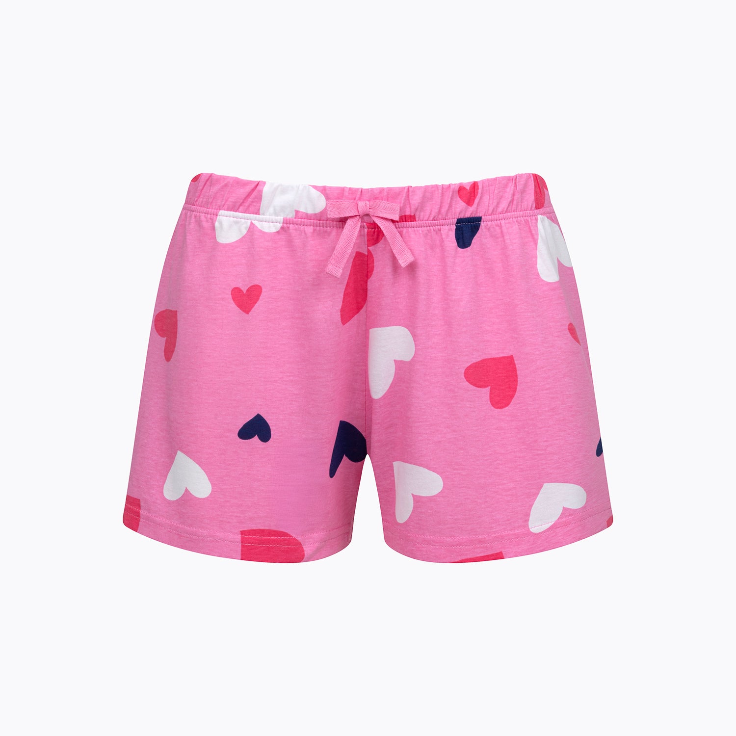 Damska piżama z krótkim rękawem, z sercami, granatowa