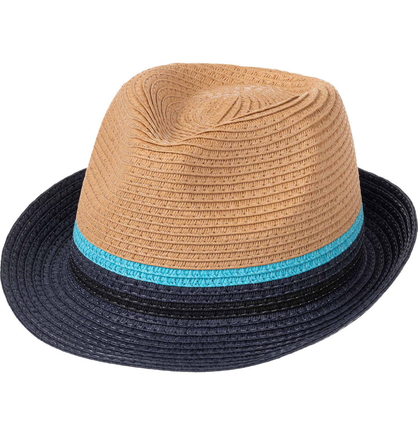 Straw hat for a boy, with a colorful stripe