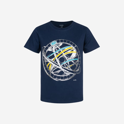 Boy's short-sleeved T-shirt with satellite, 9-13 years old
