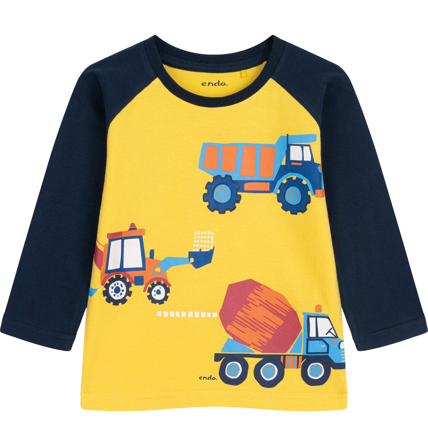 T-shirt z długim rękawem dla chłopca, z pojazdami, żółty 3-8 lat