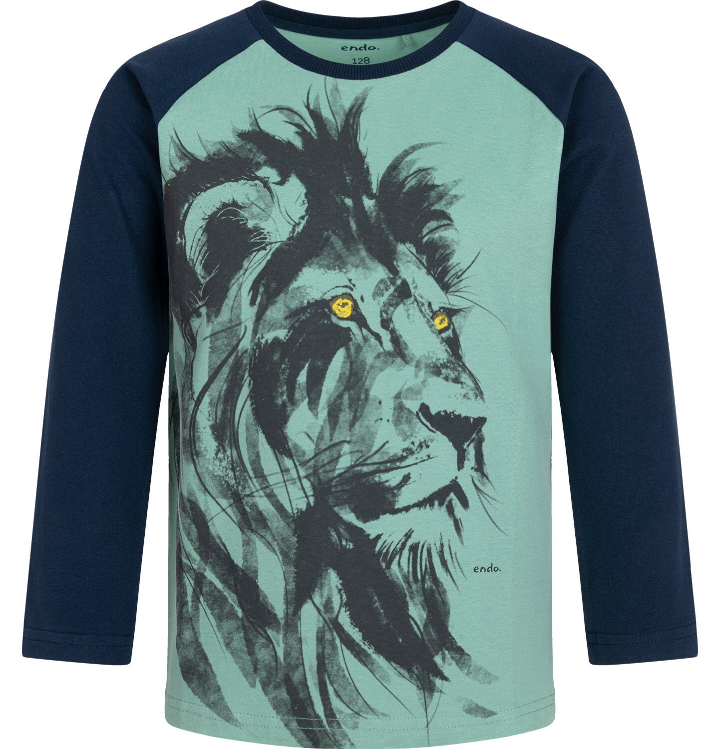 T-shirt z długim rękawem dla chłopca, z lwem, zielony 3-8 lat