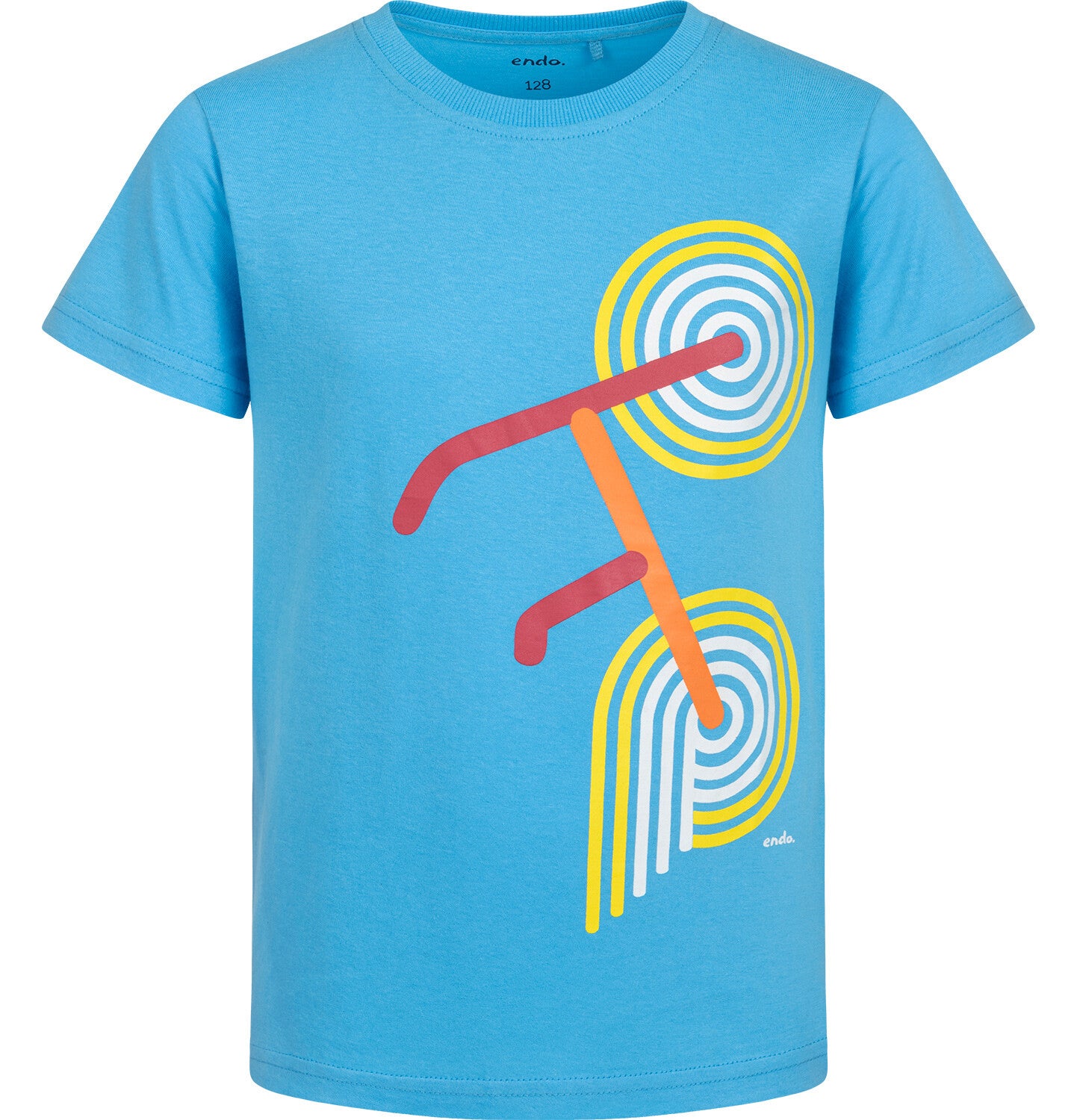 T-shirt z krótkim rękawem dla chłopca, z motywem rowerowym, niebieski 3-8 lat