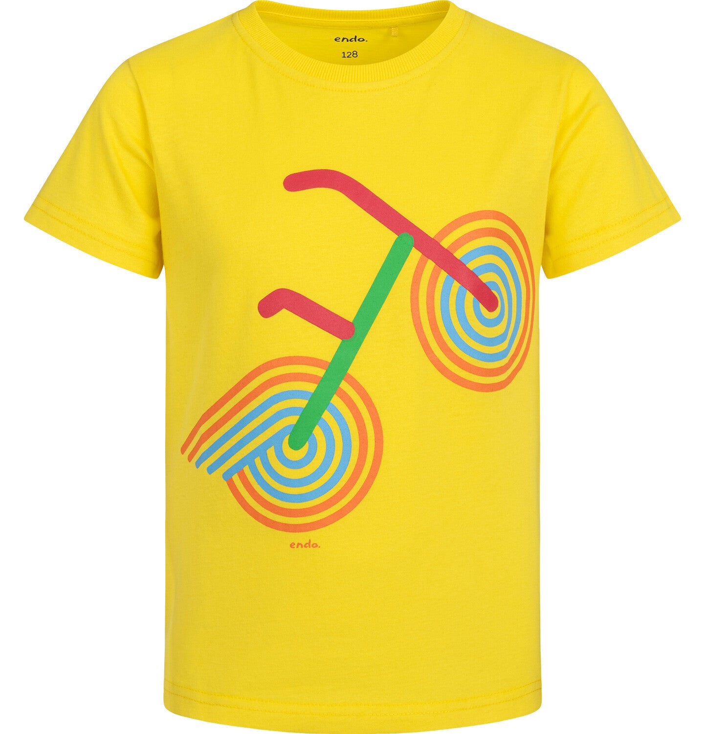 T-shirt z krótkim rękawem dla chłopca, z rowerem, zółty 3-8 lat