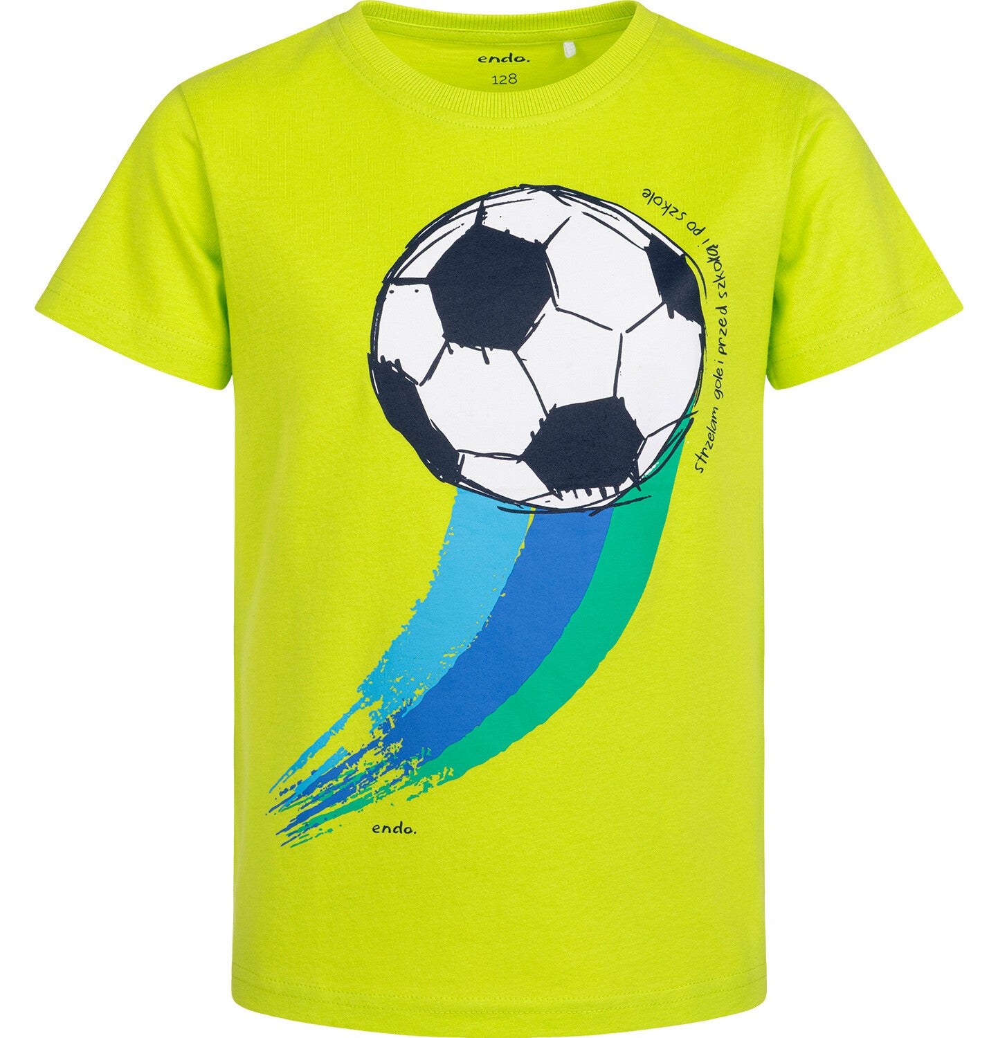 Boy's short-sleeved football-themed T-shirt, green, 3-8 years old