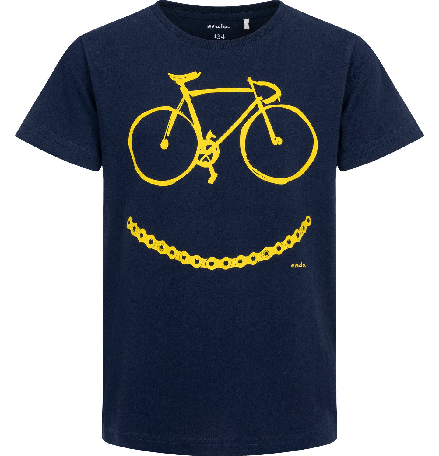 T-shirt z krótkim rękawem dla chłopca, z motywem rowerowym, granatowy 9-13 lat