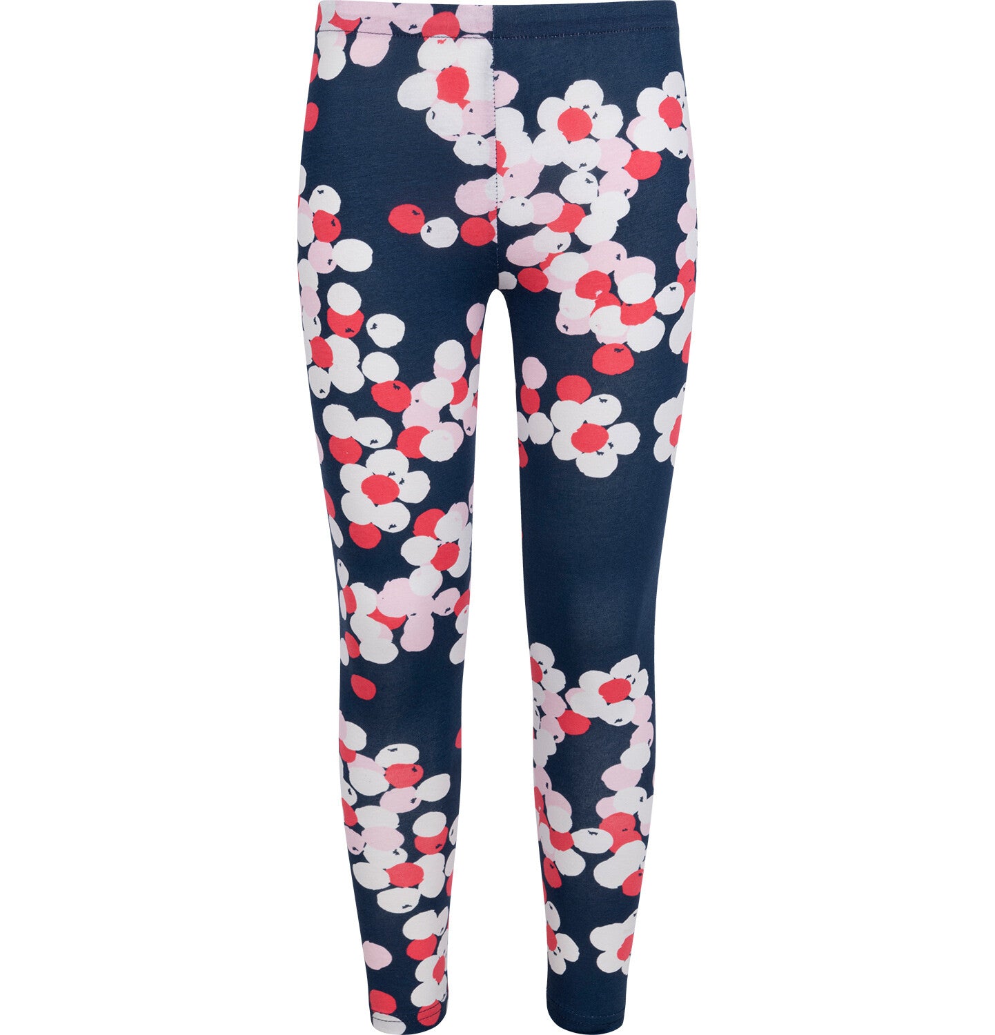 Girls' floral leggings, navy blue, 3-8 years old