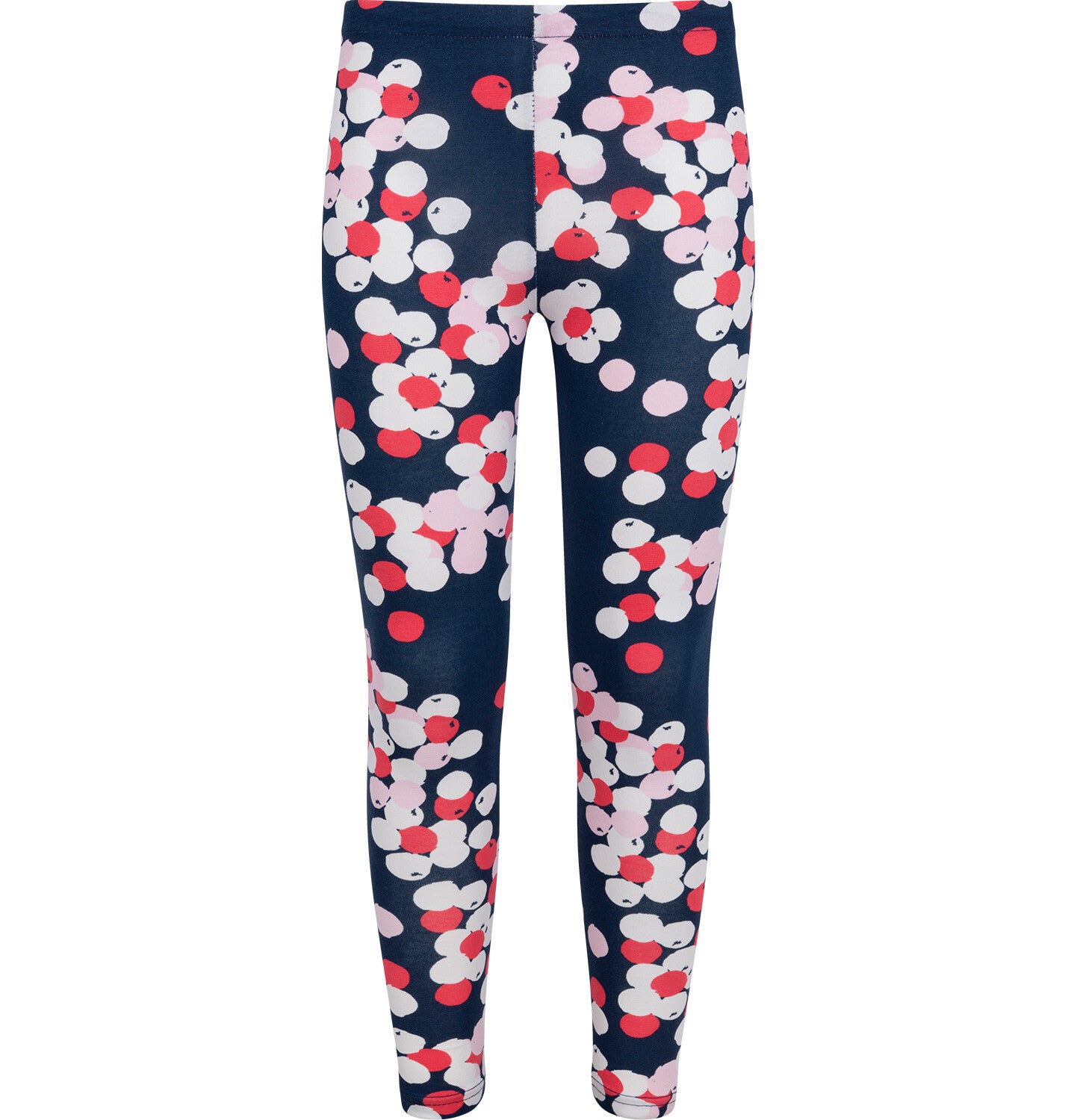 Girls' floral leggings, navy blue, 9-13 years old