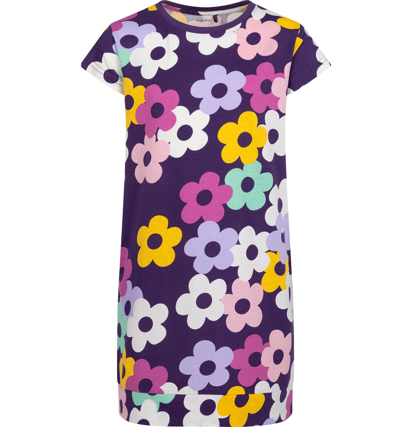 Short-sleeved dress for girls with a floral motif, colorful, 3-8 years old