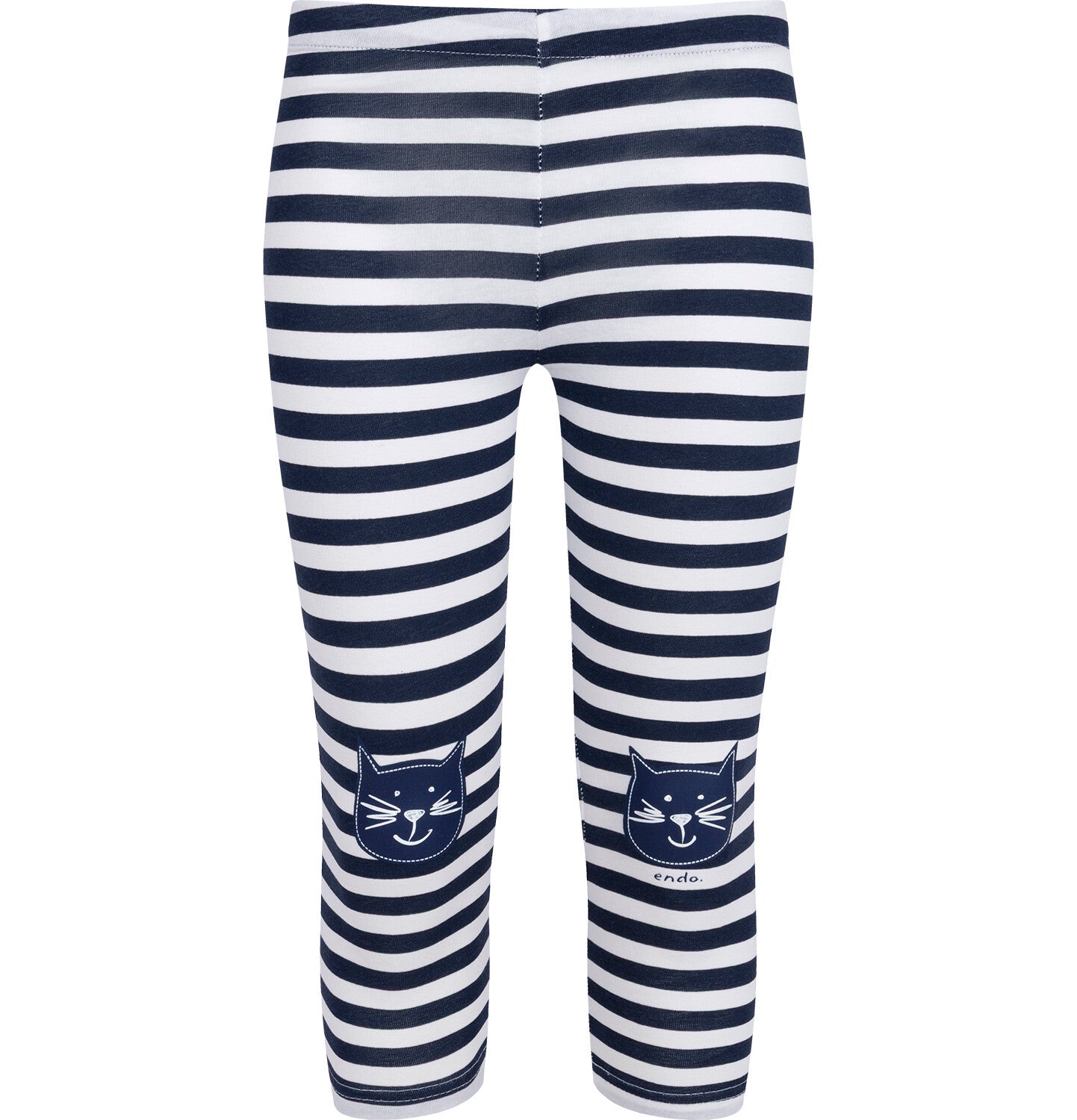 Legginsy 3/4 dla dziewczynki, z kotami, w paski 3-8 lat