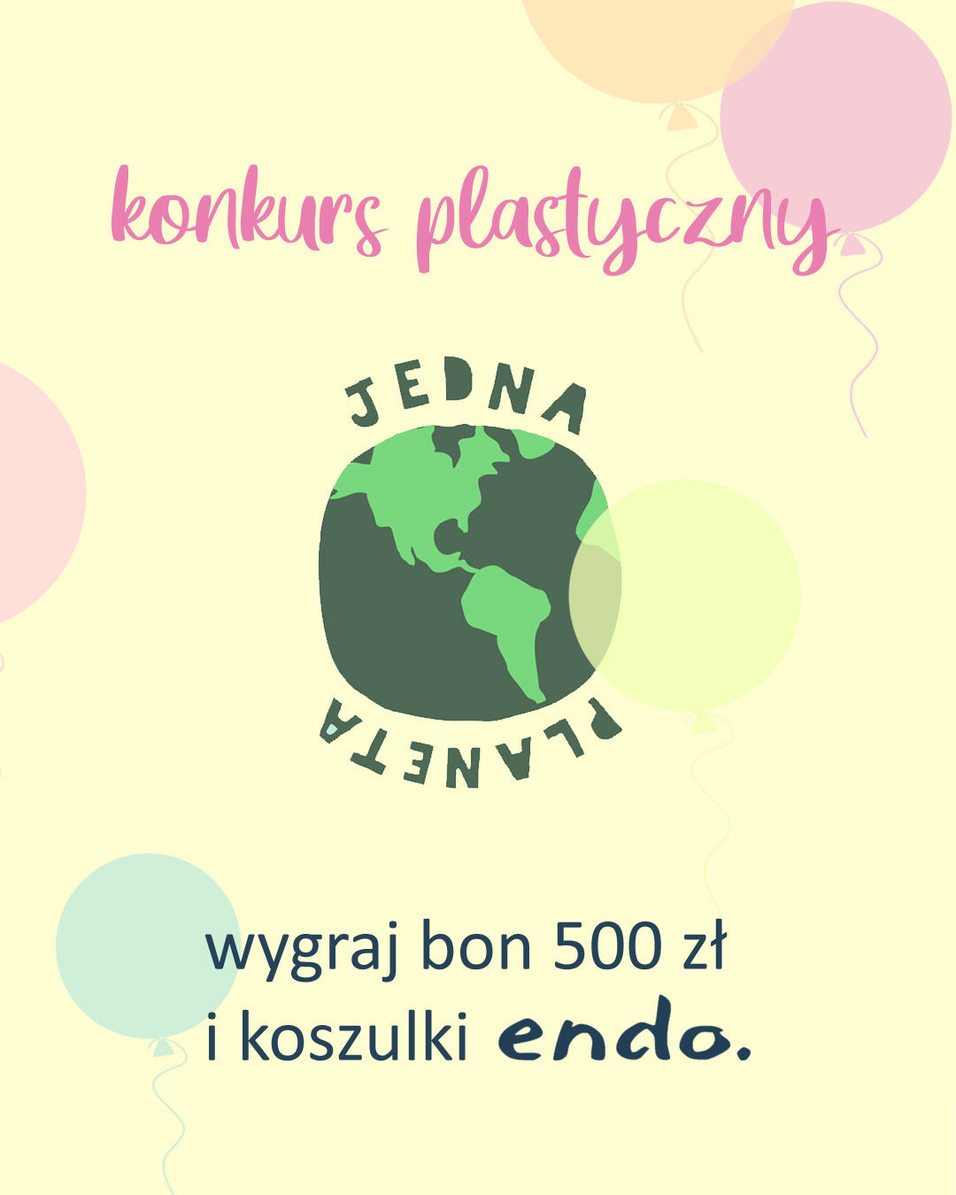 Grafika z misiem endo informująca o rozdaniu na instagramie.