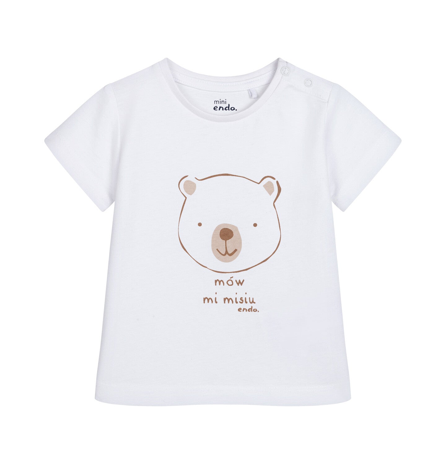 T-shirt for children up to 2 years old, with a teddy bear and the inscription "Call me teddy bear", white