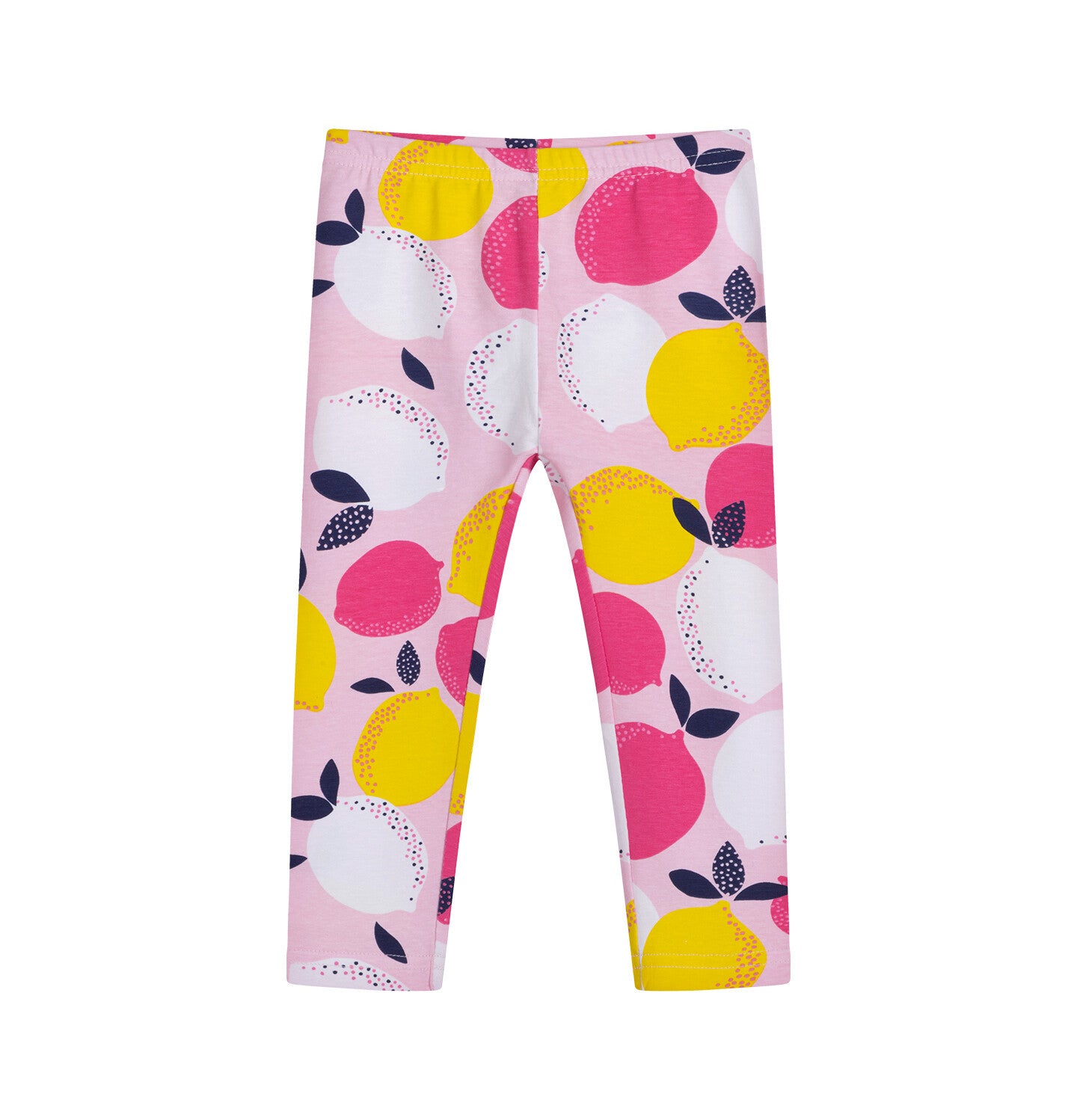 Leggings for children up to 2 years old, with a fruit motif, pink