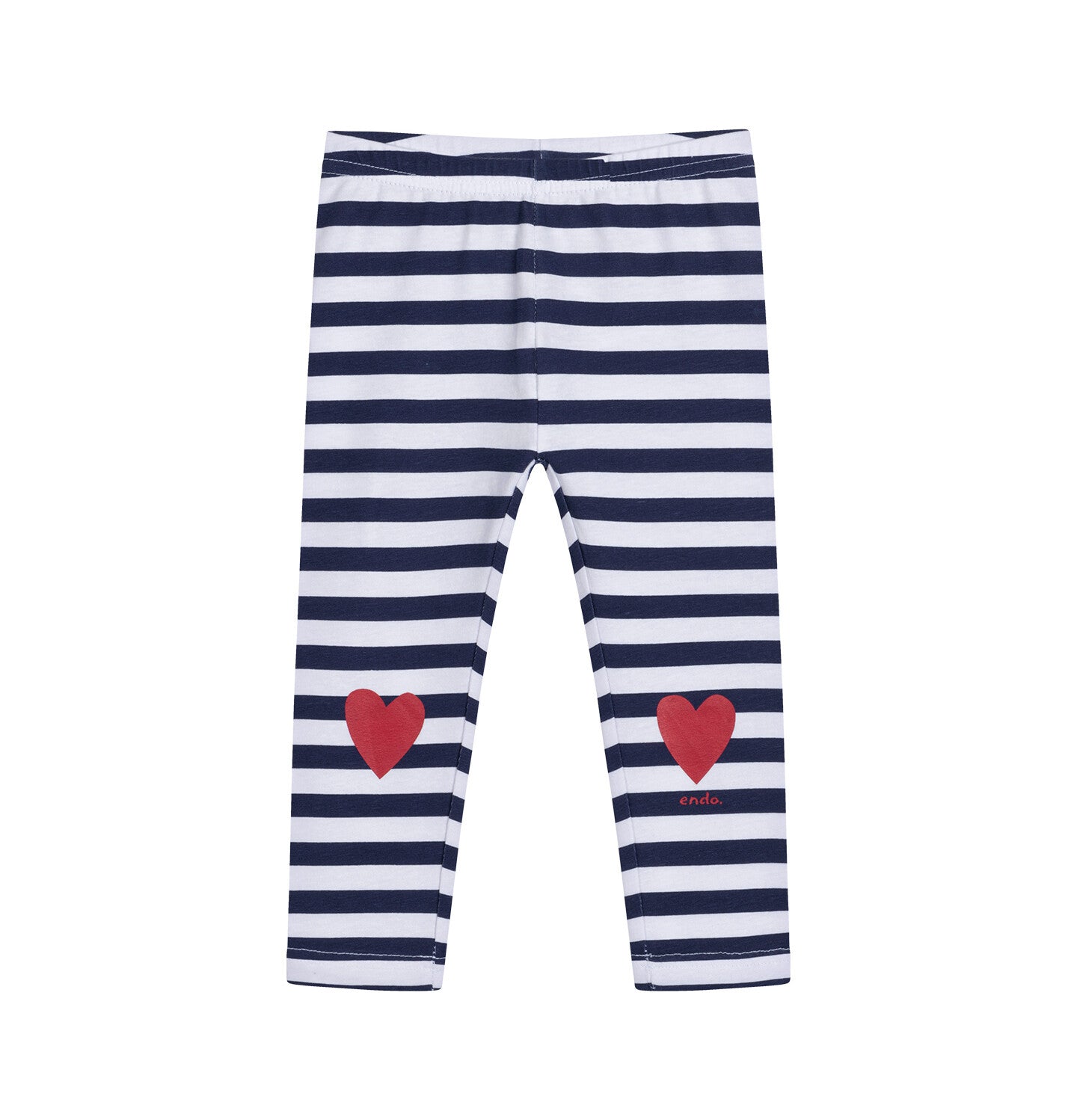 Leggings for children up to 2 years old, with hearts on the knees, striped