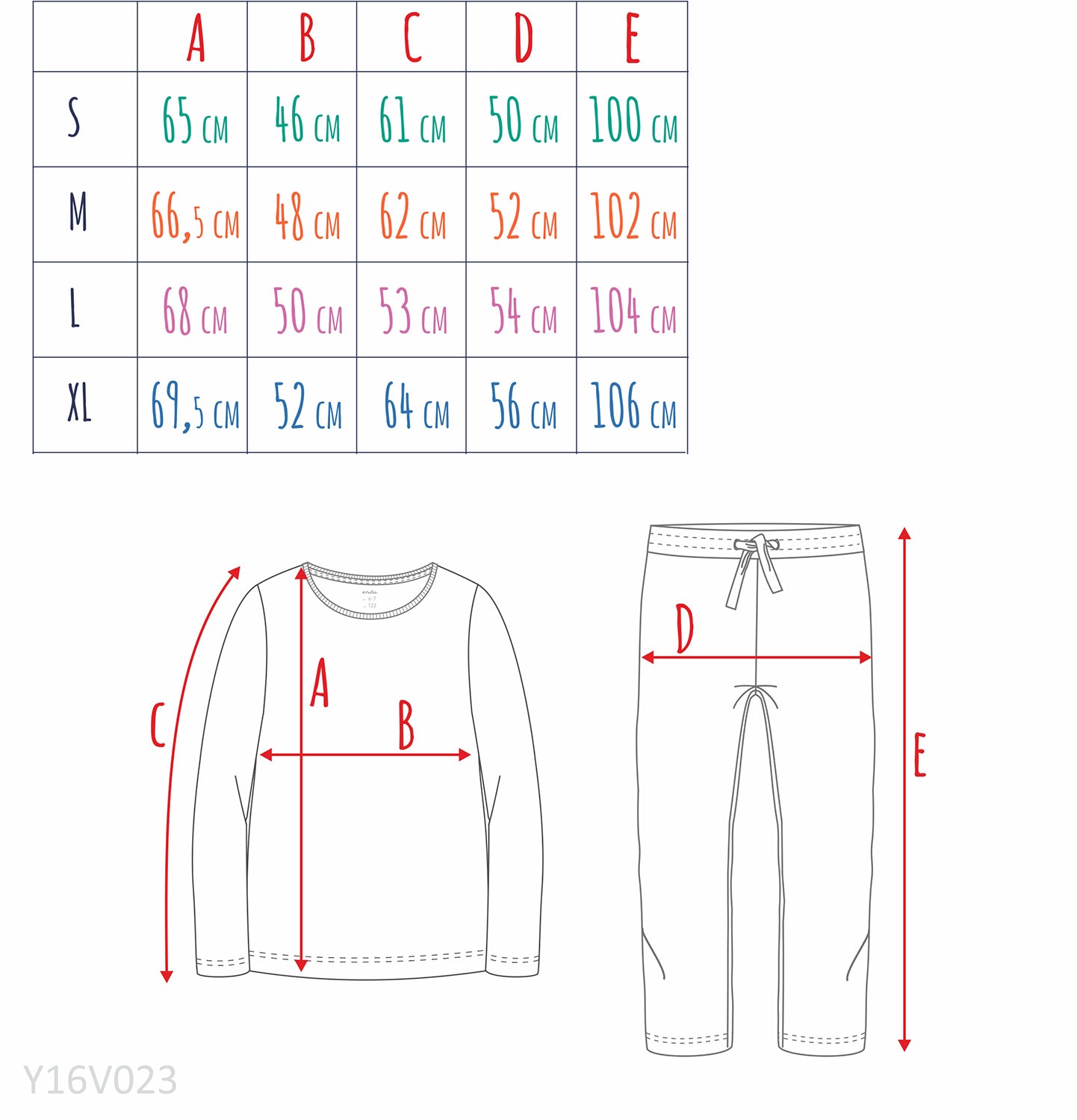 Damska piżama z długim rękawem, z ciachem, czerwona