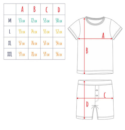 Men's short-sleeved pajamas with the inscription "CIACHO", navy blue