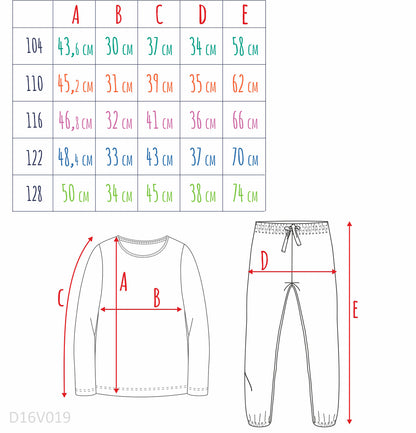 Piżama z długim rękawem dla dziewczynki, z jednorożcem, różowa 3-8 lat
