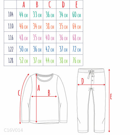 Piżama z długim rękawem dla chłopca, z wozem strażackim, czerwona 3-8 lat