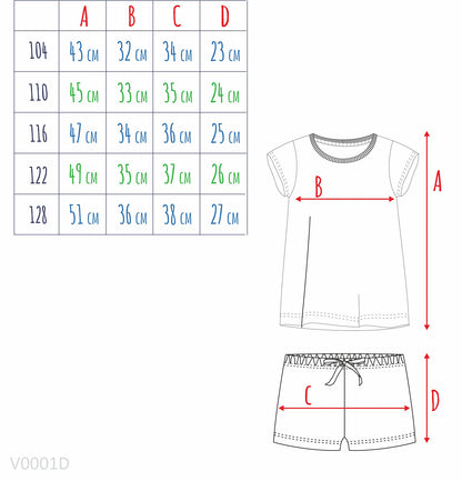 Piżama z krótkim rękawem dla dziewczynki, z misiem, różowa 3-8 lat