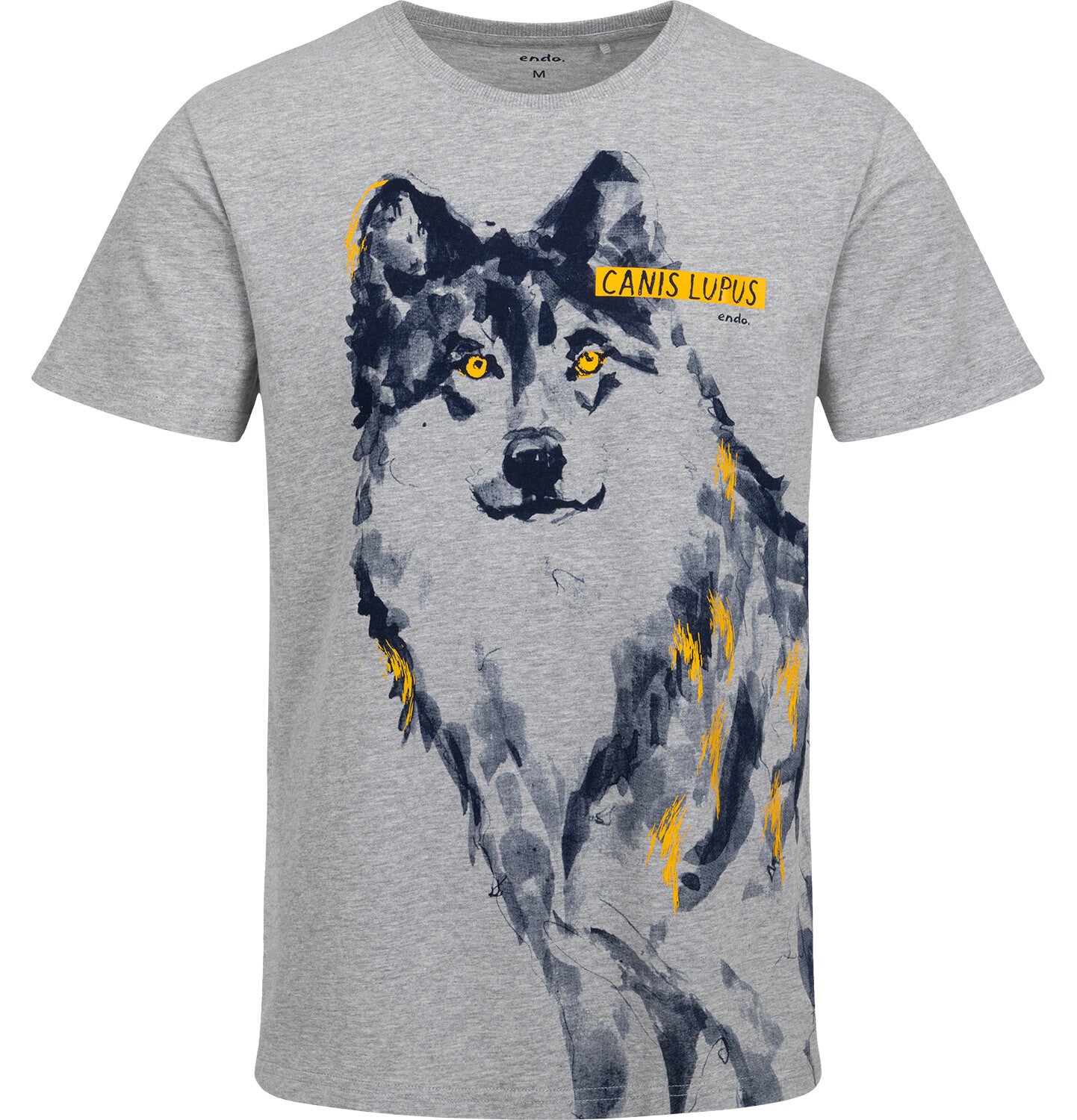Men's short-sleeved wolf t-shirt, gray