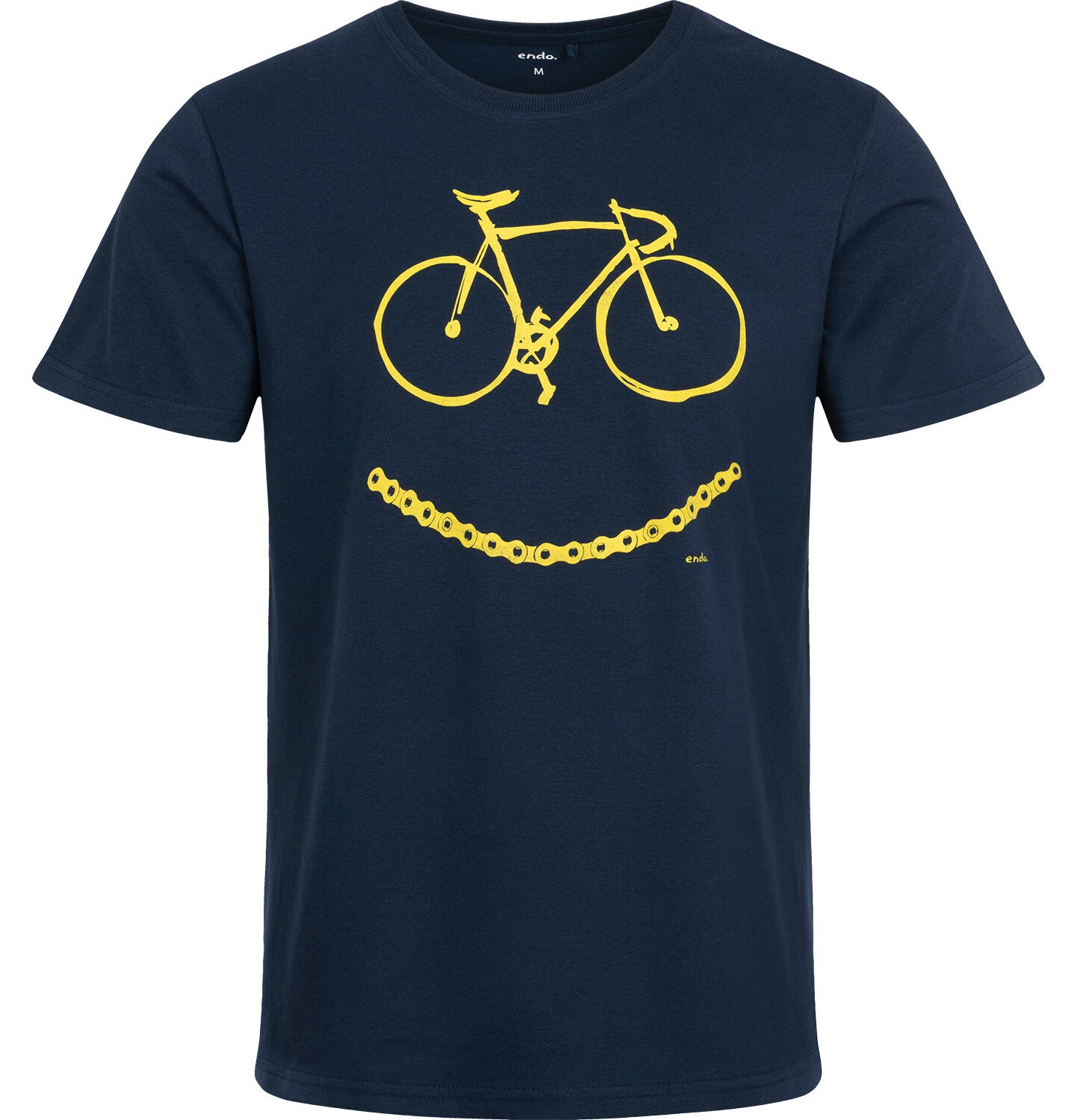 Men's short-sleeved t-shirt with a bicycle, navy blue